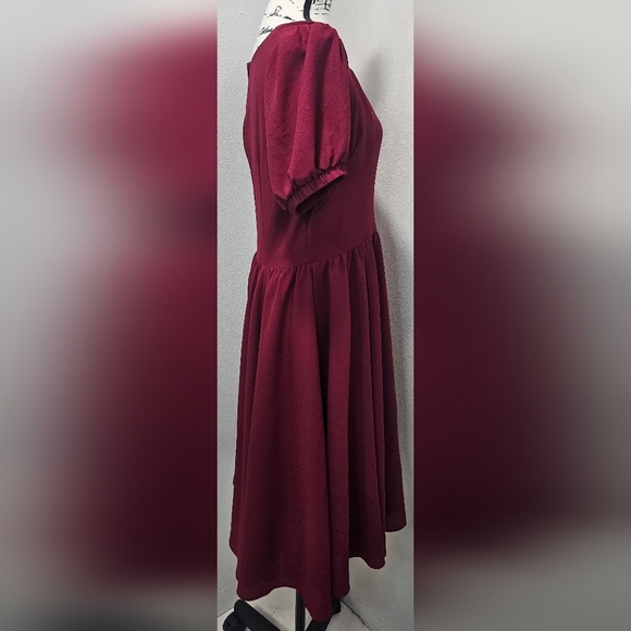 Laura Byrnes Women's Pin Up Lucrezia Day Swing Dress Maroon Size XL NWOT - Picture 4 of 11